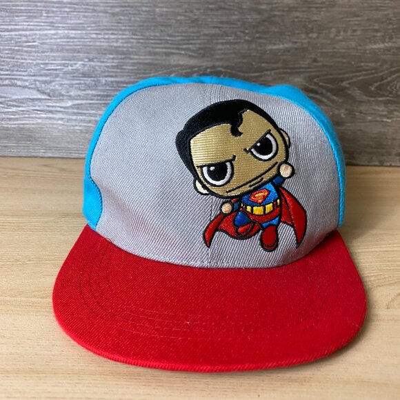 Six Flags Hat Cap Youth Snapback Gray Blue Superman Boys Adjustable - Picture 1 of 9